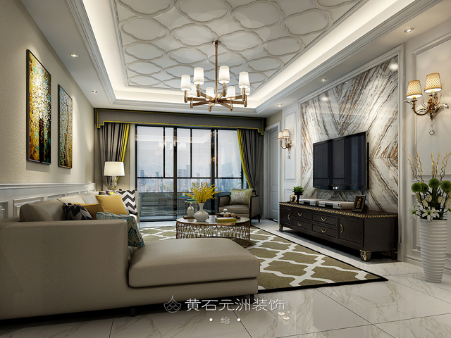 項目名稱：杭州公館
戶型結構：三室兩廳
設計風格：歐式風格
